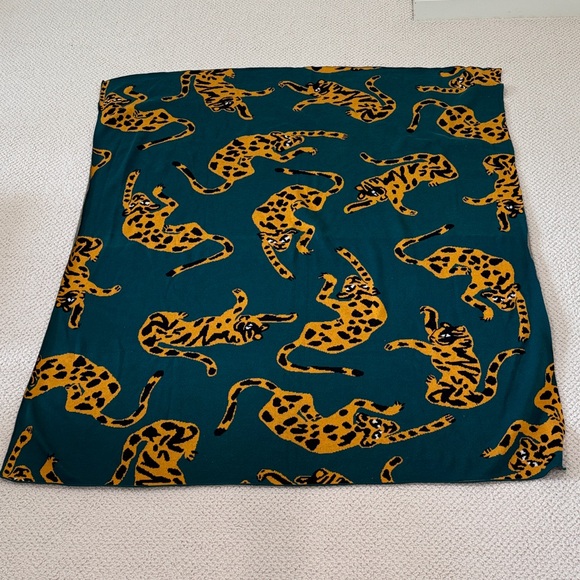 ANTHROPOLOGIE | Blue Green Leopard Tiger Animal Print Knit...